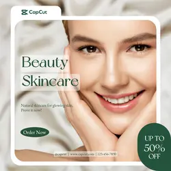 Beauty Skincare New Product Promotion Instagram Post Nature Minimalist Concept