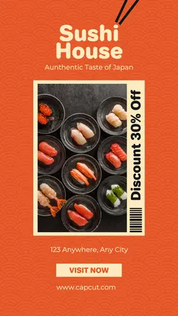 Simple Orange Sushi Restaurant TikTok