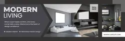 White Grey Modern Interior Living Twitter Header