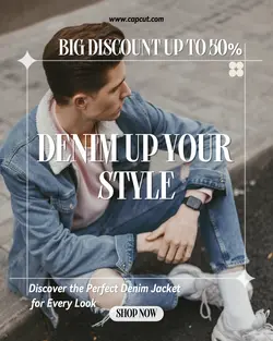 denim jacket promo instagram post