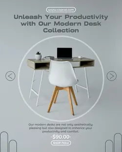 modern desk promotion sale for instagram post