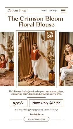 Fashion Industry Woman's Blouse Promotion Instagram Story