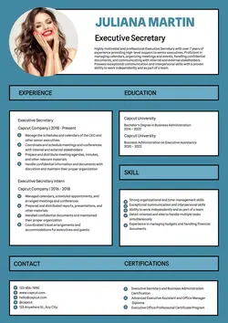 Business Resume Executive Secretary