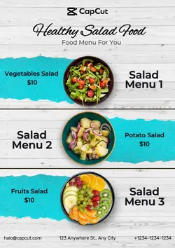 Non-marketing Salad Food Menu