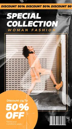Black and Orange Modern Fashion Collection Story
