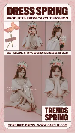 Dress Spring 2024 Product Display Instagram Story Soft Pink Modern