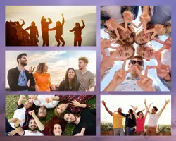 Non-marketing, Photo Collage, five green themed photos in one vintage themed frame