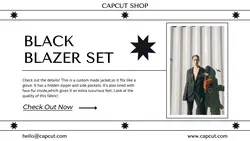 Fashion Black Blazer Product Twitter Post