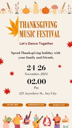 Thanksgiving Music Festival TikTok Post