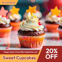 E-commerce Food Sweet Cupcakes Hero Image