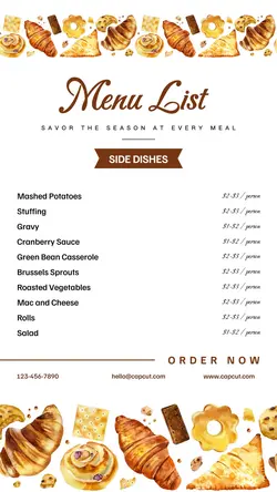 Food Menu List Tiktok Post