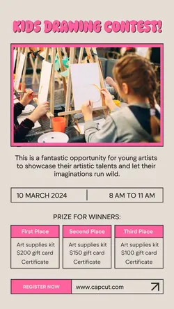 Kids Drawing Contest Instagram Story