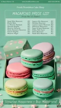 Food Macaron Price List Instagram Story
