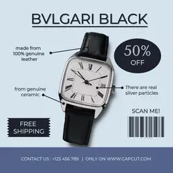 fashion display watch free shipping instagram post blue