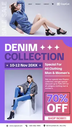 Mega Sale Promo Denim Clothing Tiktok Post