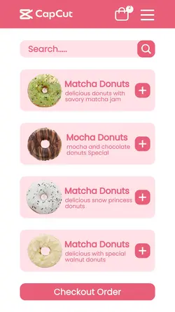 Food Donuts Menu List