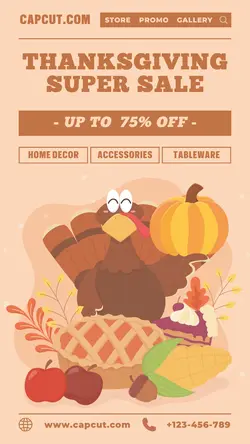 Thanksgiving Sale Poster Promotion TikTok Post