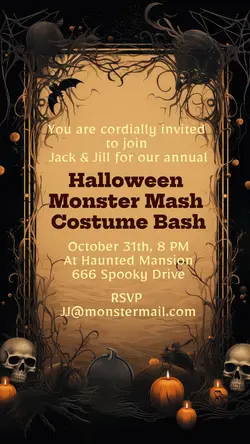 Halloween Monster Invitation Instagram Story