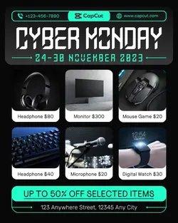Electronic Cyber Monday Discount Instagram Post
