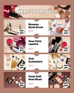 Beauty Pink Makeup Product Display