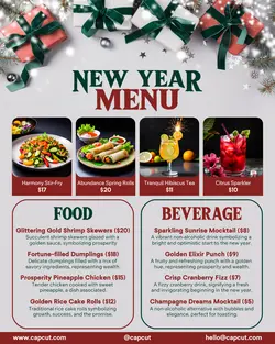 New Year's Day Menu Instagram Portrait