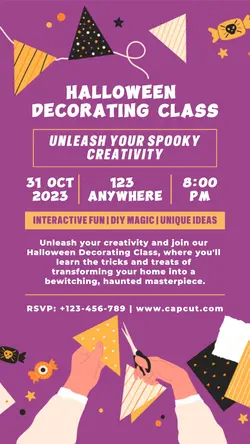 Halloween Decorating Class Poster Promotion TikTok