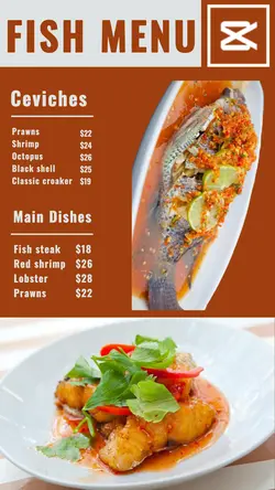 Food & Beverage Fish Menu Instagram Story