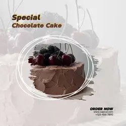 Brown Minimalist Special Chocolate Cake Instagram Post