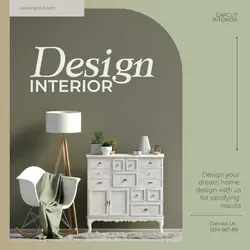 green and beige minimalist design interior instagram post