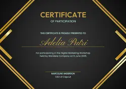 Non-marketing Education - Certificate Gold Modern