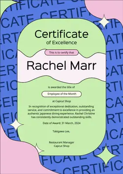 Non-marketing Certificate Blue Aesthetic 
