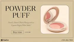 Beauty Powder puff Product display Minimalist