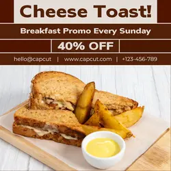 Breakfast Cheese Toast Promo Instagram Post