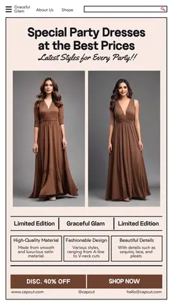 Fashion Party Dresses Sales Promotion Instagram St