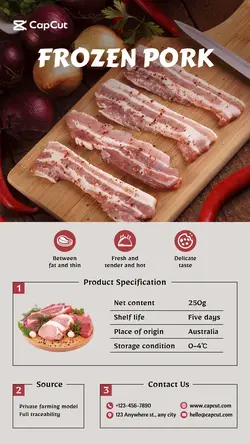 Fresh food Frozen pork Special offer list Business