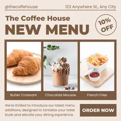 Coffee House New Menu Instagram Post