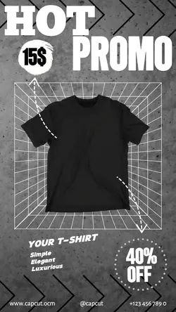 Daily t-shirt promotions for simple Instagram stories