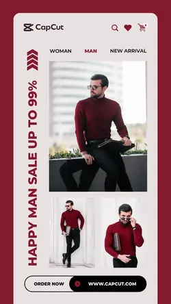 Happy Man Sale Fashion Industry Promotion instagram story