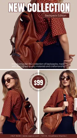 Maroon Women Backpack Promotion Instagram Story