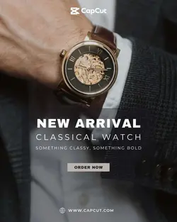 diplay product Men's Watch for instagram post