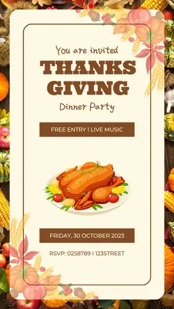 Thanksgiving Dinner party instagram story