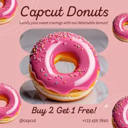 Food Donut Buy 2 Get 1 Free Promo Instagram Post
