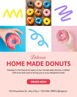 Home Made Donut Product Display Instagram Portrait