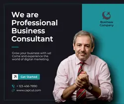 Black Green Modern Business Consultant Facebook Post