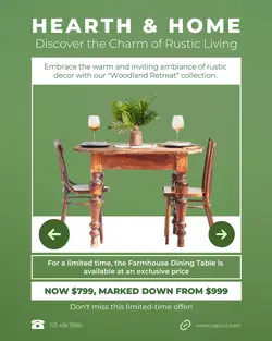 Furniture Promotion dining table Instagram Portra