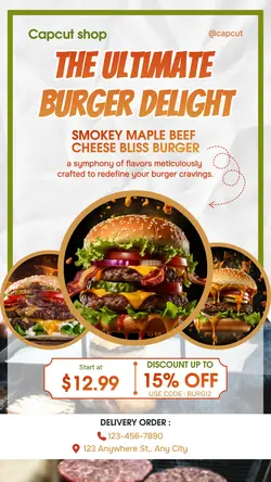 Food Beef Cheese Burger Promotion Tiktok