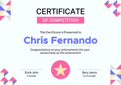 Non-Marketing Certificate Colorful Geometric