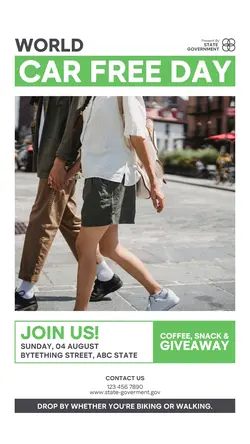 World Car Free Day Instagram Story Post