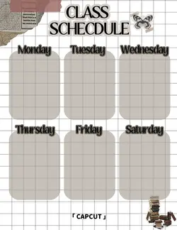 Non-marketing class schedule grid paper aesthetic