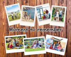 Non-marketing photo collage moment to remember wood tekstur